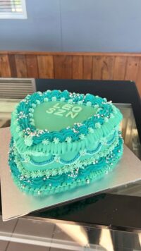 Blue love heart season cake
