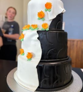 3 Tier Fondant Tyre Wedding Cake