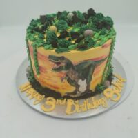Rawr-som T-Rex Cake