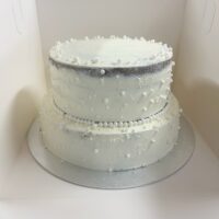 Semi Naked Two Tier with Edible Pearl Bling