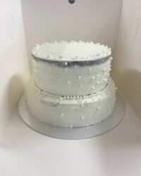 Semi Naked Two Tier with Edible Pearl Bling
