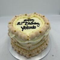 Pastel Yellow Vintage Heart cake