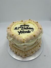 Pastel Yellow Vintage Heart cake