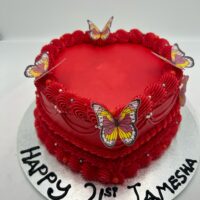 Red Heart Cake