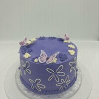 Butterfly cake with flowers